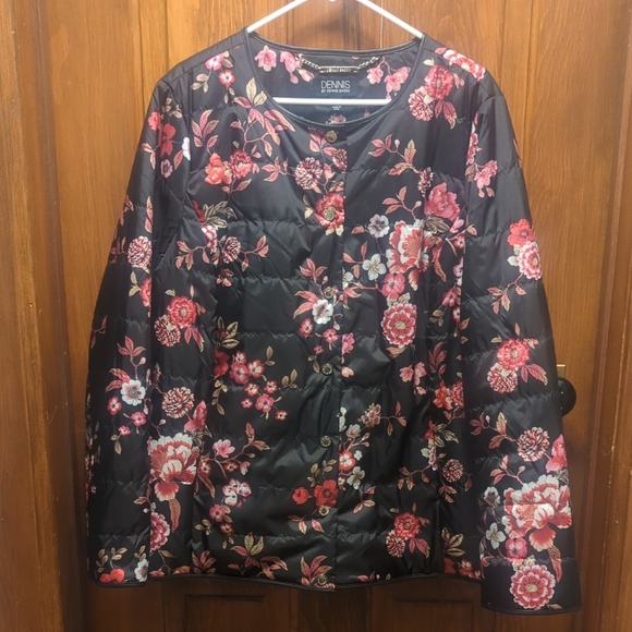 dennis basso Jackets & Blazers - Dennis By Dennis Basso Women's Light Jacket Floral Print Sz XL